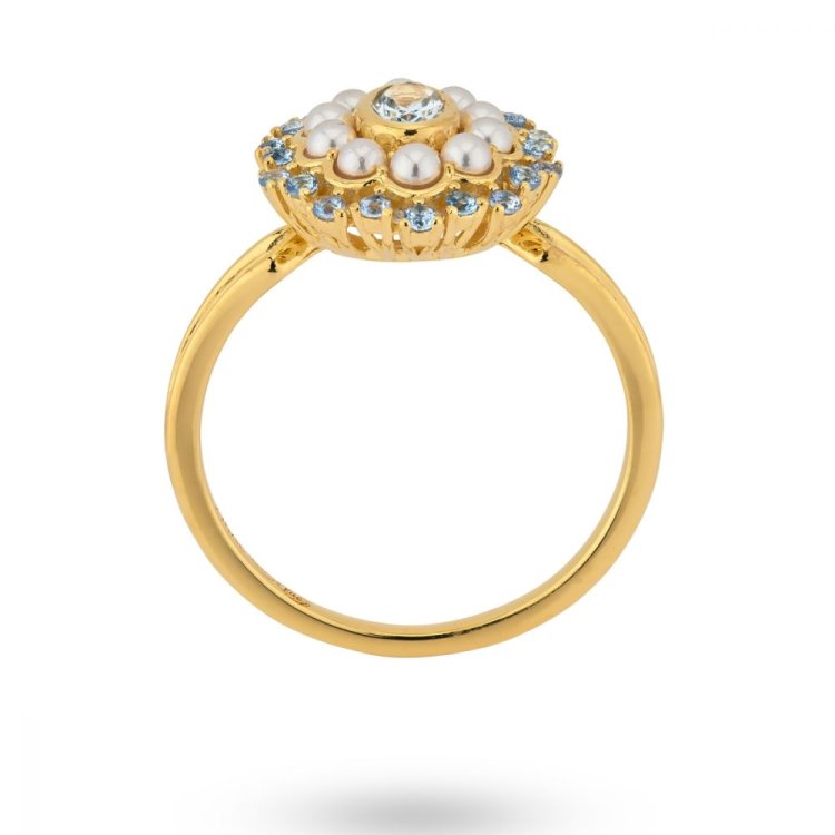 24KAE Ring with Colored Stones 