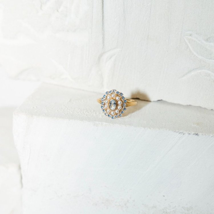 24KAE Ring with Colored Stones 