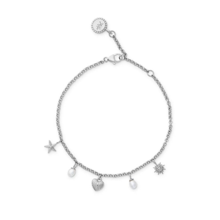 24KAE Bracelet with Charms and Pearls