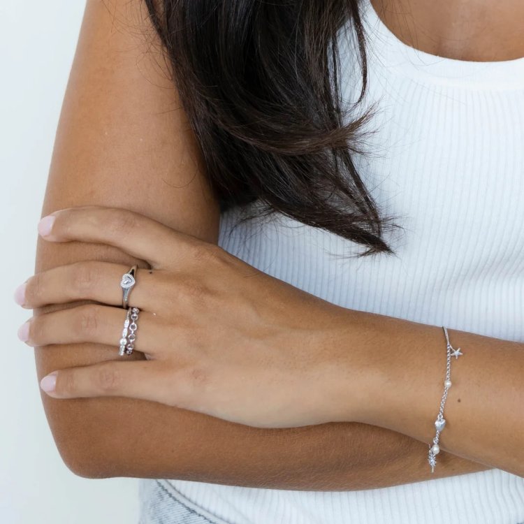 24KAE Bracelet with Charms and Pearls