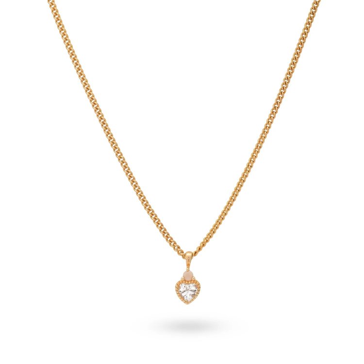 24KAE Necklace with Heart Shaped Pendant