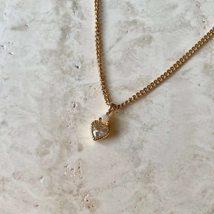 24KAE Necklace with Heart Shaped Pendant