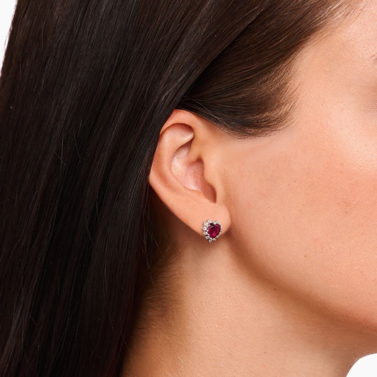 THOMAS SABO Silver Heart Earrings Romance