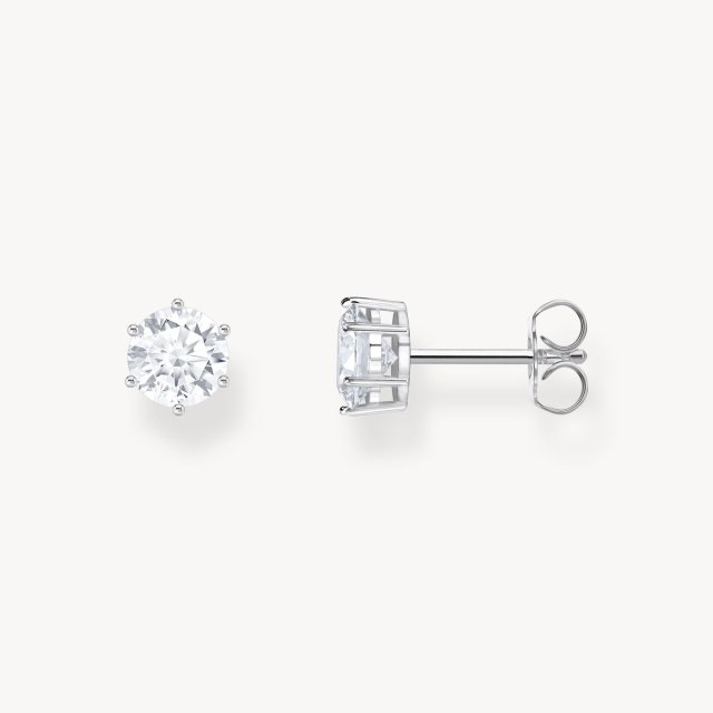 THOMAS SABO Silver Ear Studs with White Zirconia in Brilliant Cut