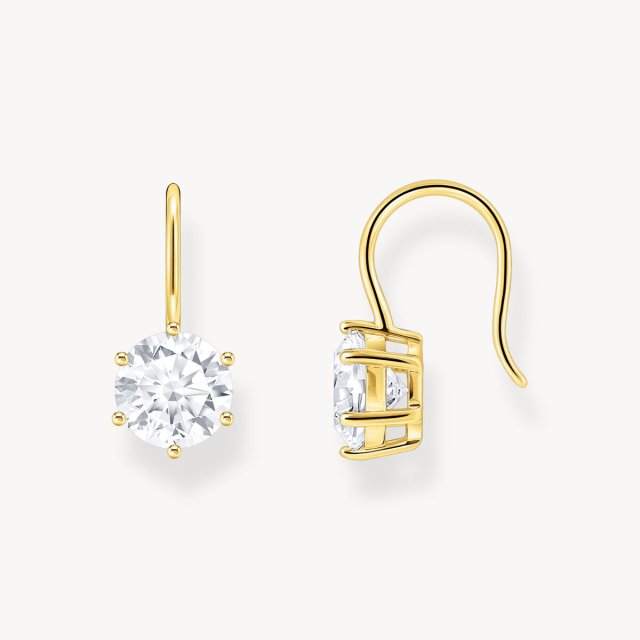 THOMAS SABO Gold-Plated Earrings with White Zirconia 