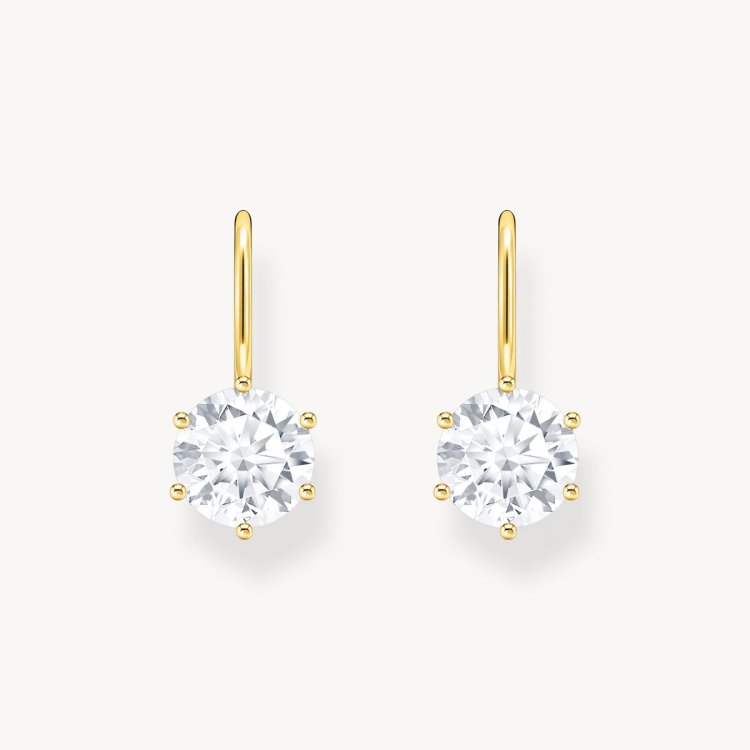 THOMAS SABO Gold-Plated Earrings with White Zirconia 