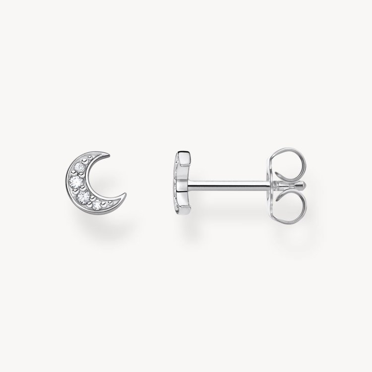 THOMAS SABO Single Ear Stud Moon Pave Silver 