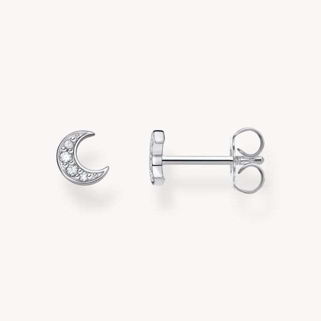 THOMAS SABO Single Ear Stud Moon Pave Silver 