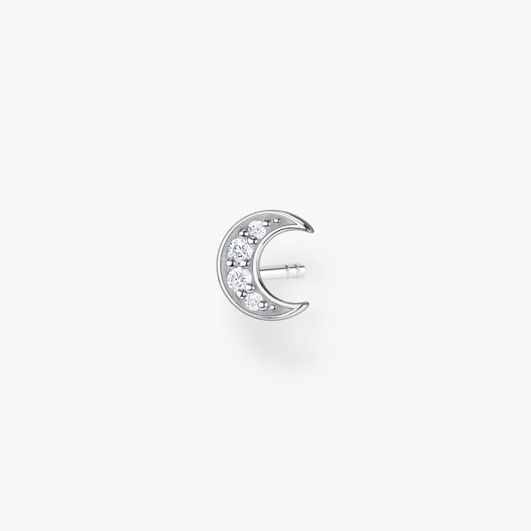 THOMAS SABO Single Ear Stud Moon Pave Silver 