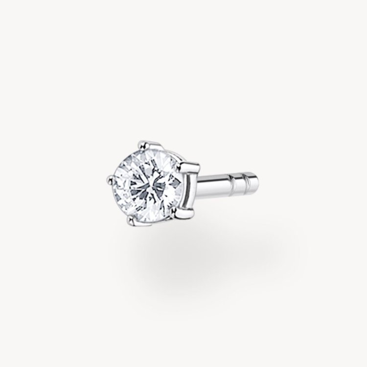 THOMAS SABO Single Ear Stud White Stone Small Silver
