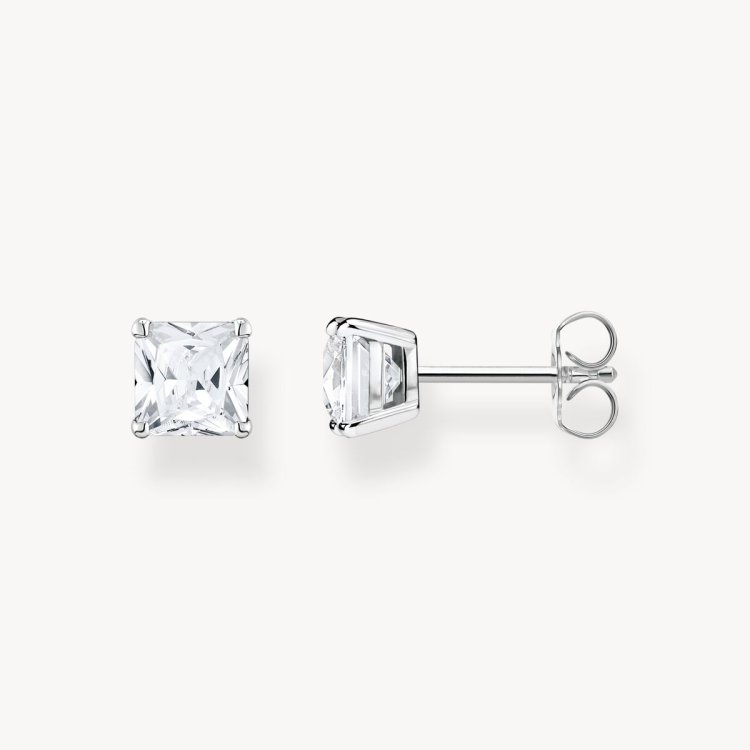 THOMAS SABO Ear Studs with White Stone Silver