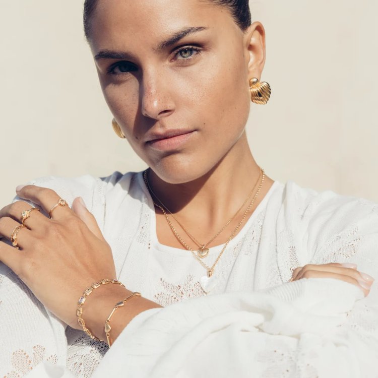 24KAE Heartshaped Statement Earrings