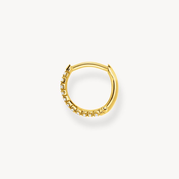 THOMAS SABO Single Hoop Earring White Stones Gold 