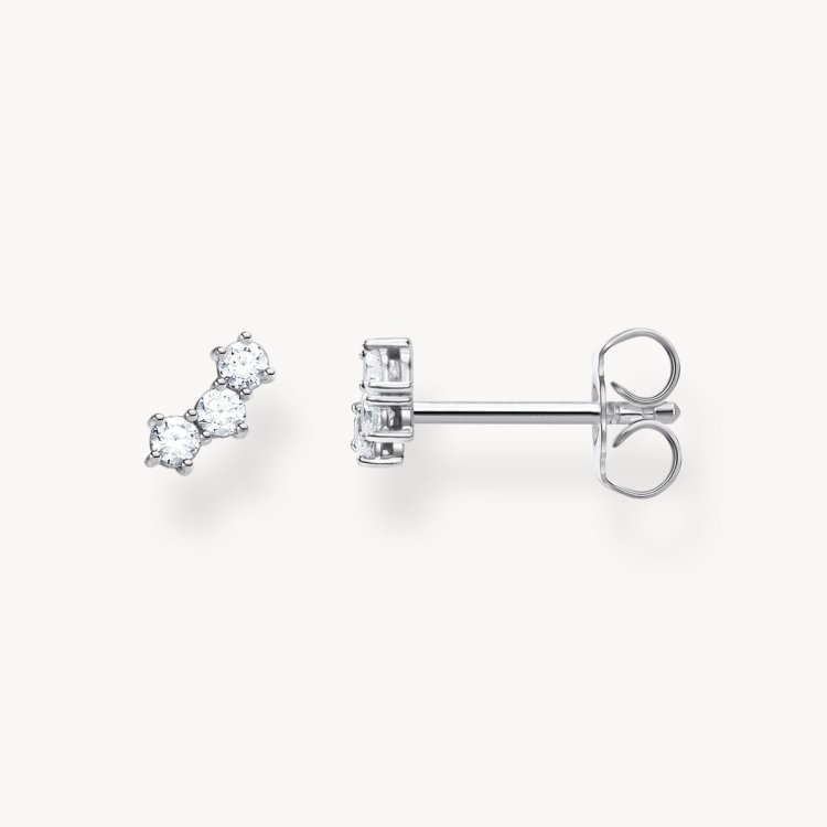 THOMAS SABO Single Ear Stud White Stones Silver