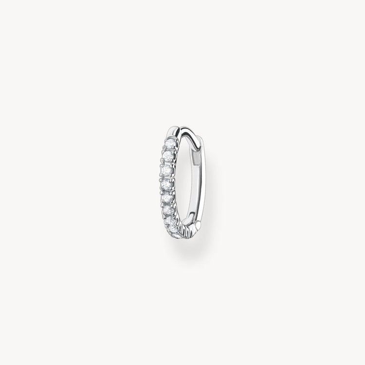 THOMAS SABO Single Hoop Earring White Stones Silver