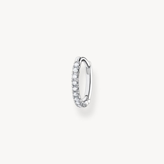 THOMAS SABO Single Hoop Earring White Stones Silver