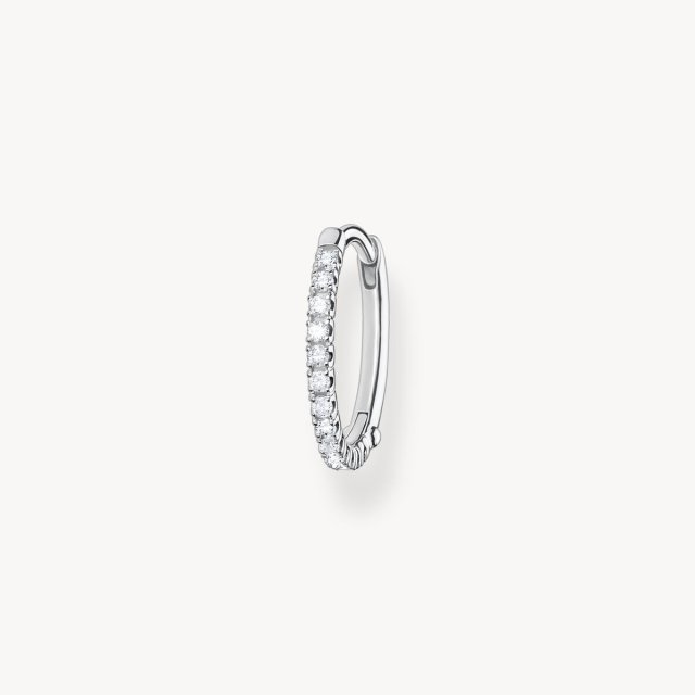 THOMAS SABO Single Hoop Earring White Stones Silver