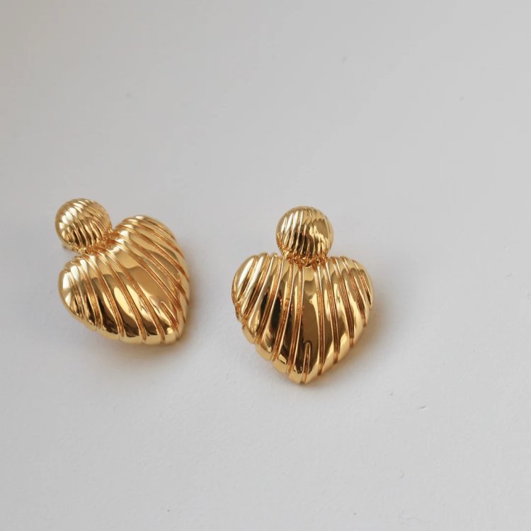 24KAE Heartshaped Statement Earrings