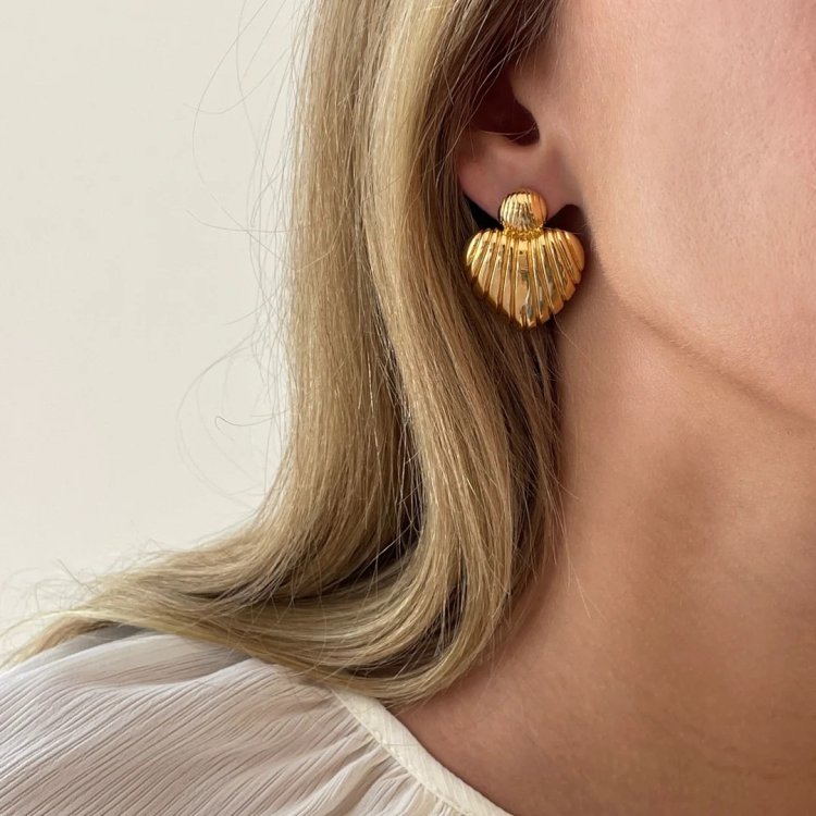 24KAE Heartshaped Statement Earrings