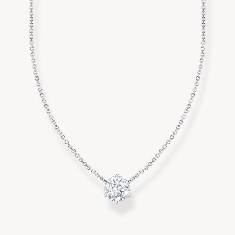 THOMAS SABO Silver Necklace with White Zirconia Pendant