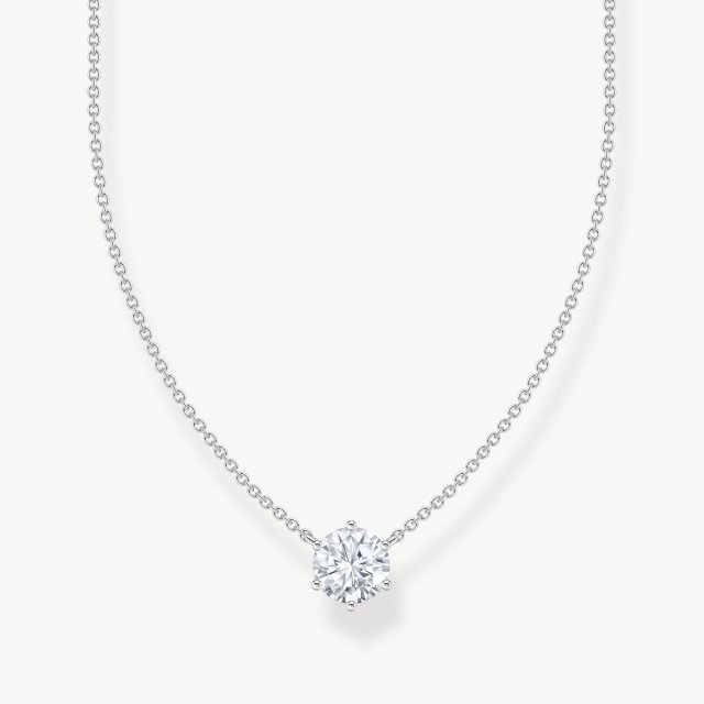 THOMAS SABO Silver Necklace with White Zirconia Pendant
