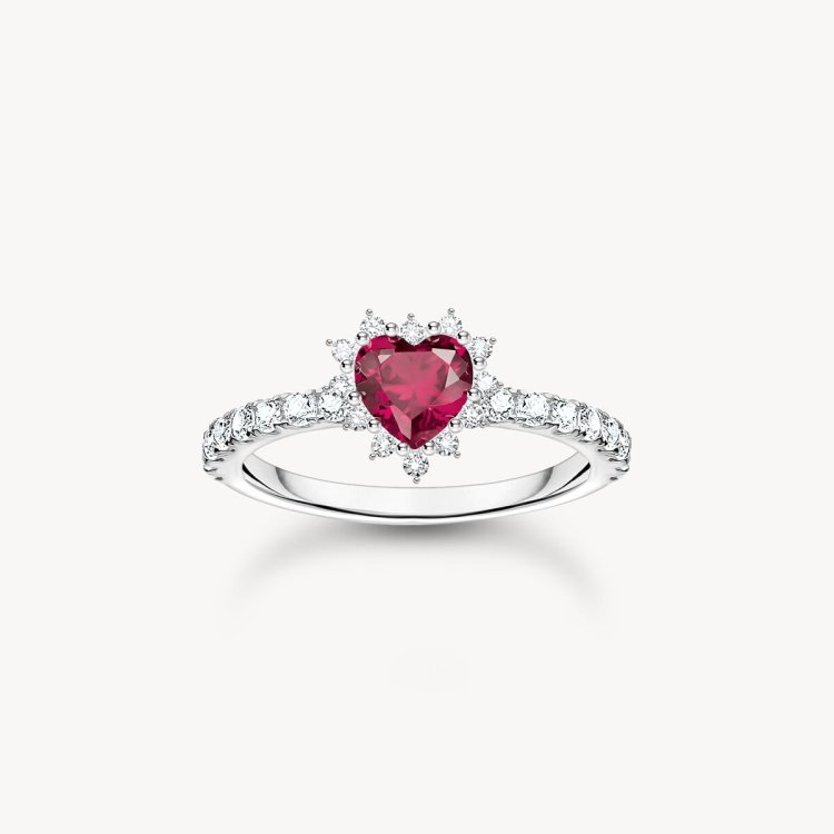 THOMAS SABO Silver Heart Ring Romance 