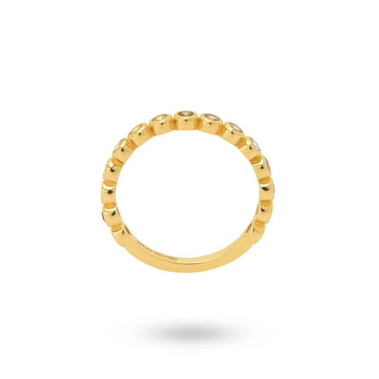 24KAE Ring with Colored Stones