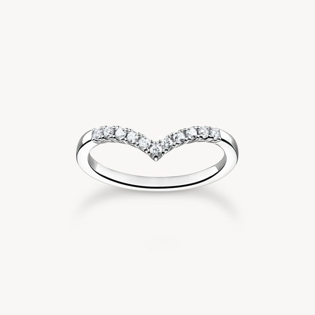 THOMAS SABO Wishbone Ring with Clear Zirconia