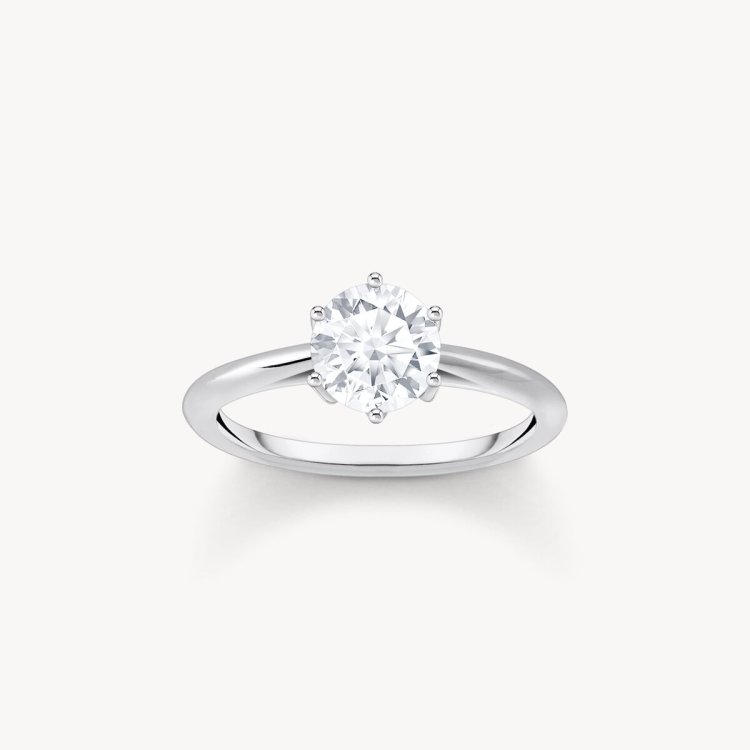 THOMAS SABO Silver Ring with White Zirconia in Brilliant Cut