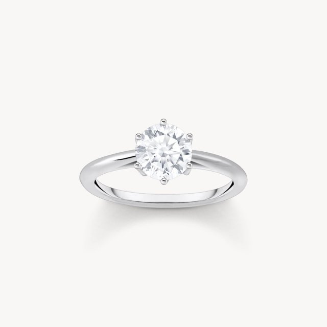 THOMAS SABO Silver Ring with White Zirconia in Brilliant Cut