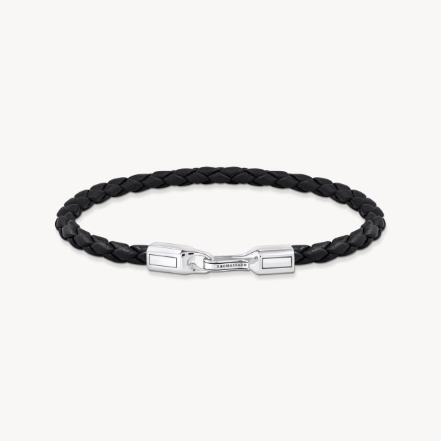 THOMAS SABO Silver Bracelet with Braided Black Leather