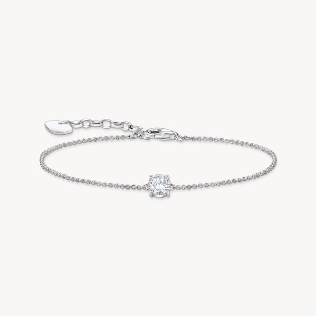 THOMAS SABO Silver Bracelet with White Zirconia Pendant 