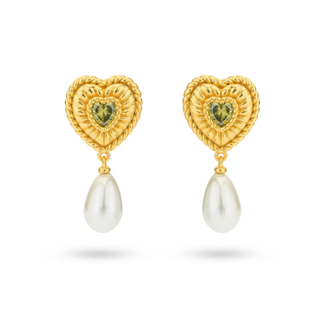 24KAE Amour Earrings with MOP & Zircon