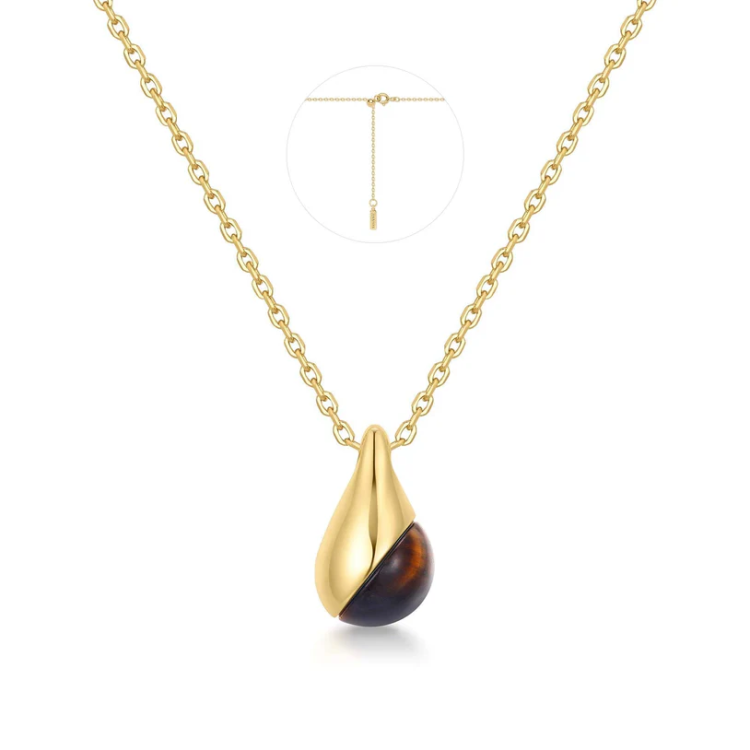 ANIA HAIE Gold Tiger Eye Droplet Pendant Necklace