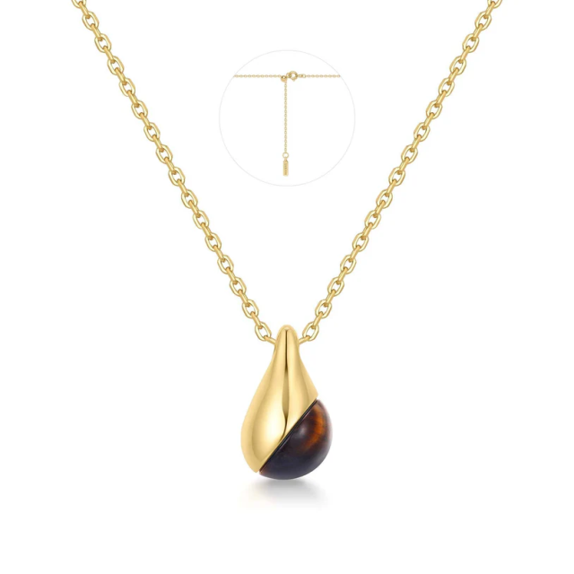 ANIA HAIE Gold Tiger Eye Droplet Pendant Necklace