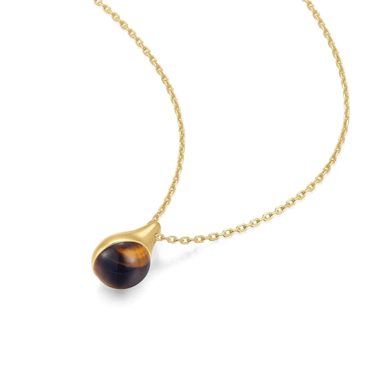 ANIA HAIE Gold Tiger Eye Droplet Pendant Necklace