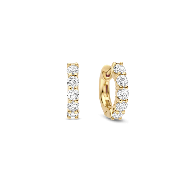 TI SENTO MILANO Gold Plated Hoop Earrings with Zircon in Silver 925