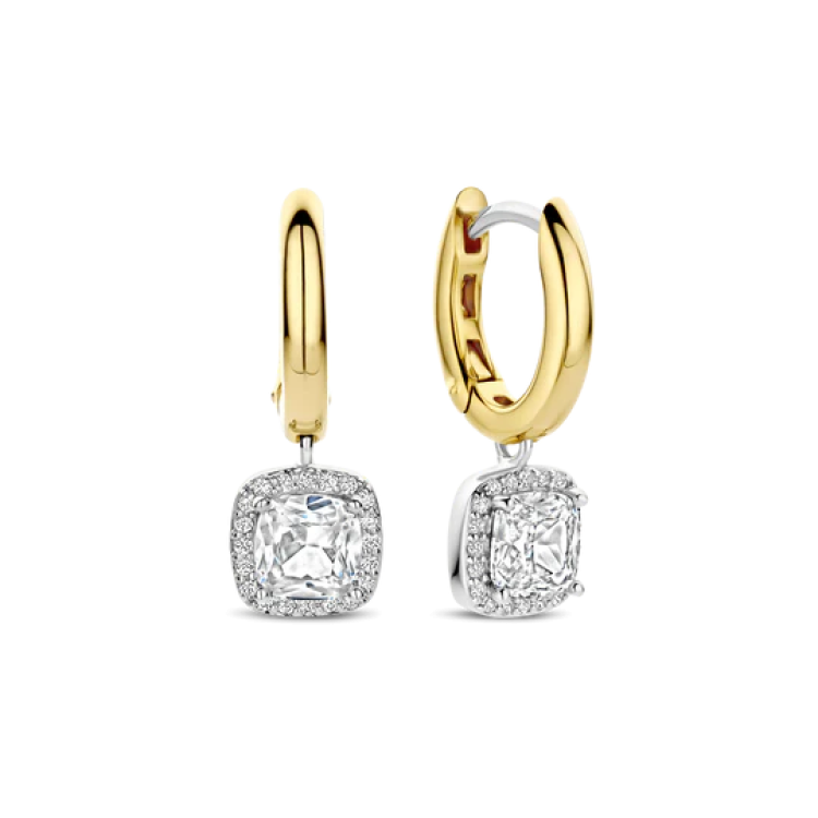 TI SENTO MILANO Two Tone Earrings with Zircon in Silver 925