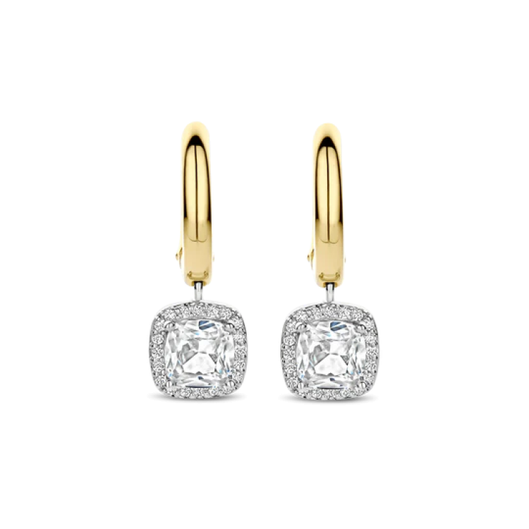 TI SENTO MILANO Two Tone Earrings with Zircon in Silver 925
