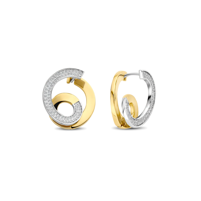 TI SENTO MILANO Two Tone Earrings with Zircon in Silver 925