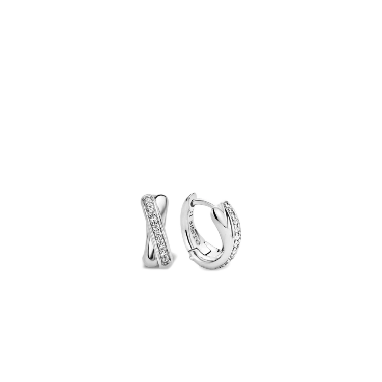 TI SENTO MILANO Huggie Hoop Earrings with Zircon in Silver 925