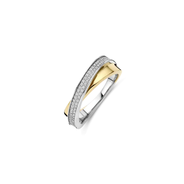 TI SENTO MILANO Two Tone Ring with Zircon in Silver 925