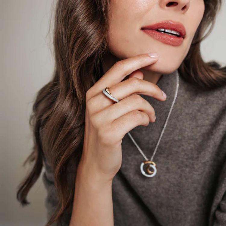 TI SENTO MILANO Two Tone Ring with Zircon in Silver 925