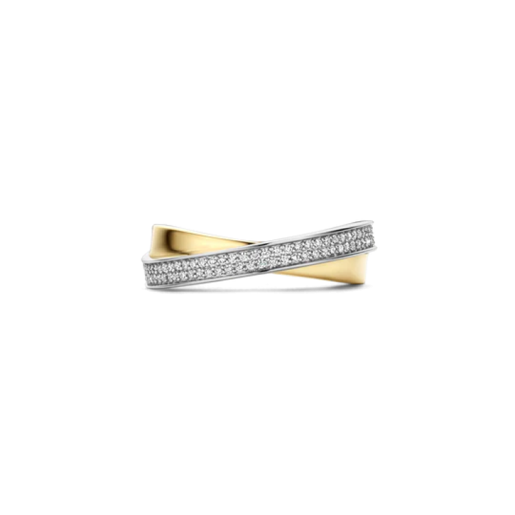 TI SENTO MILANO Two Tone Ring with Zircon in Silver 925