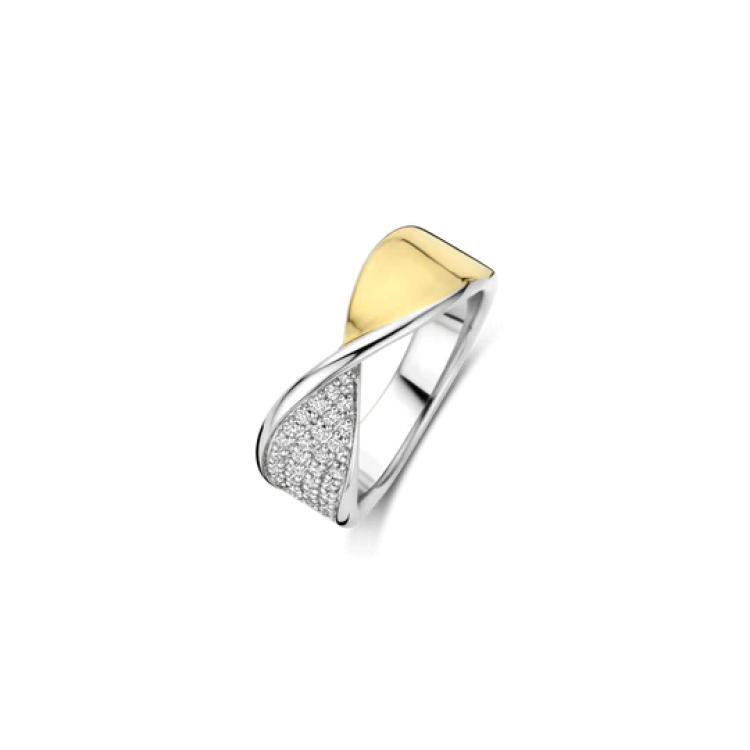 TI SENTO MILANO Two Tone Ring with Zircon in Silver 925