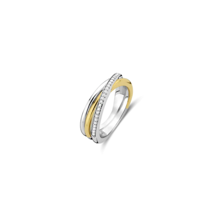 TI SENTO MILANO Two Tone Ring with Zircon in Silver 925