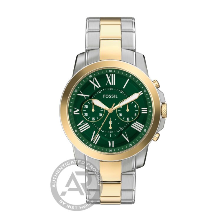 FOSSIL Grant Chronograph Two Tone Stainless Steel Bracelet