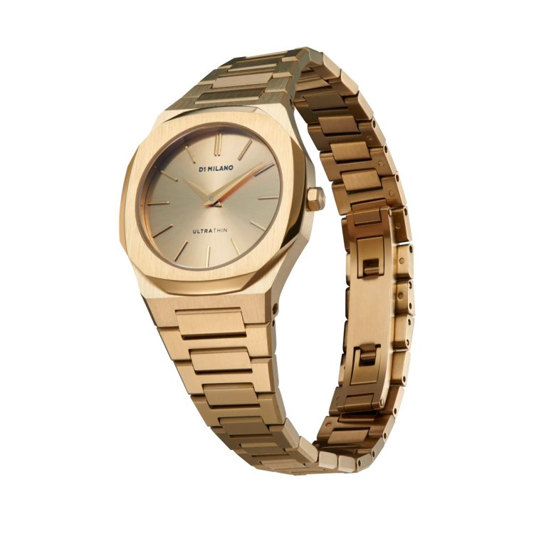 D1 MILANO ULTRA THIN 30MM ZEPHYR GOLD Gold Stainless Steel Bracelet