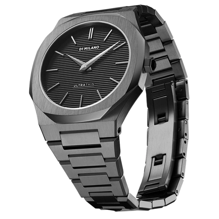 D1 MILANO ULTRA THIN 40MM Gun Metal Stainless Steel Bracelet