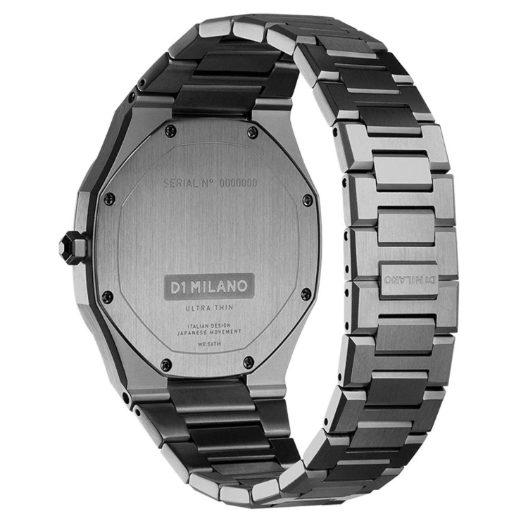 D1 MILANO ULTRA THIN 40MM Gun Metal Stainless Steel Bracelet